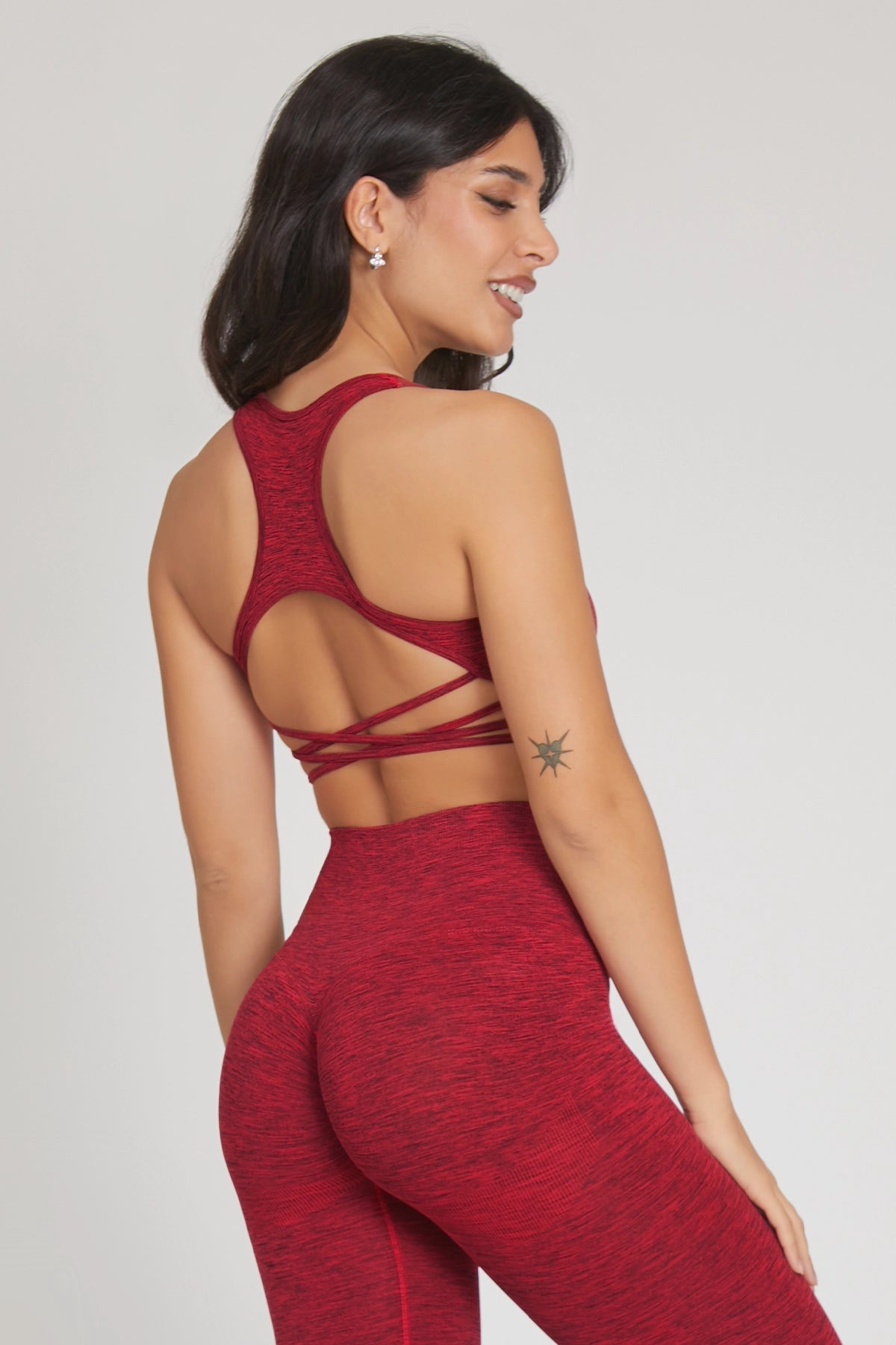 Top sportivo con spalline larghe incrociato schiena scoperta Pulsar Rosso - FGM04 - Maglie e Top - fgm04