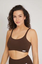 Top sportivo con spalline sottili Confidence Cioccolato - FGM04 - Maglie e Top - fgm04