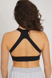 Top sportivo con schiena scoperta scollo all’americana Olimpia Nero - FGM04 - Maglie e Top - fgm04