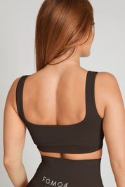 Top sportivo con spalline larghe a costine Calipso Caffè Costine - FGM04 - Maglie e Top - fgm04