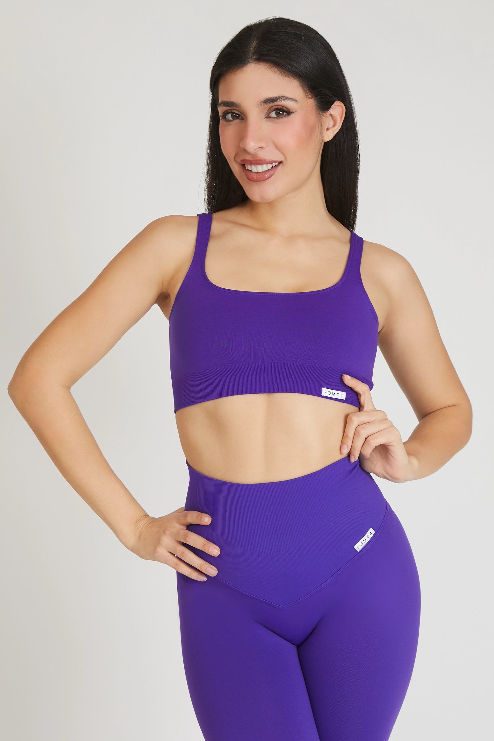 Top sportivo con spalline larghe Gym Fashion Viola - FGM04 - Maglie e Top - fgm04