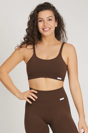 Top sportivo con spalline sottili Confidence Cioccolato - FGM04 - Maglie e Top - fgm04