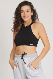 Top sportivo con schiena scoperta scollo all’americana Olimpia Nero - FGM04 - Maglie e Top - fgm04