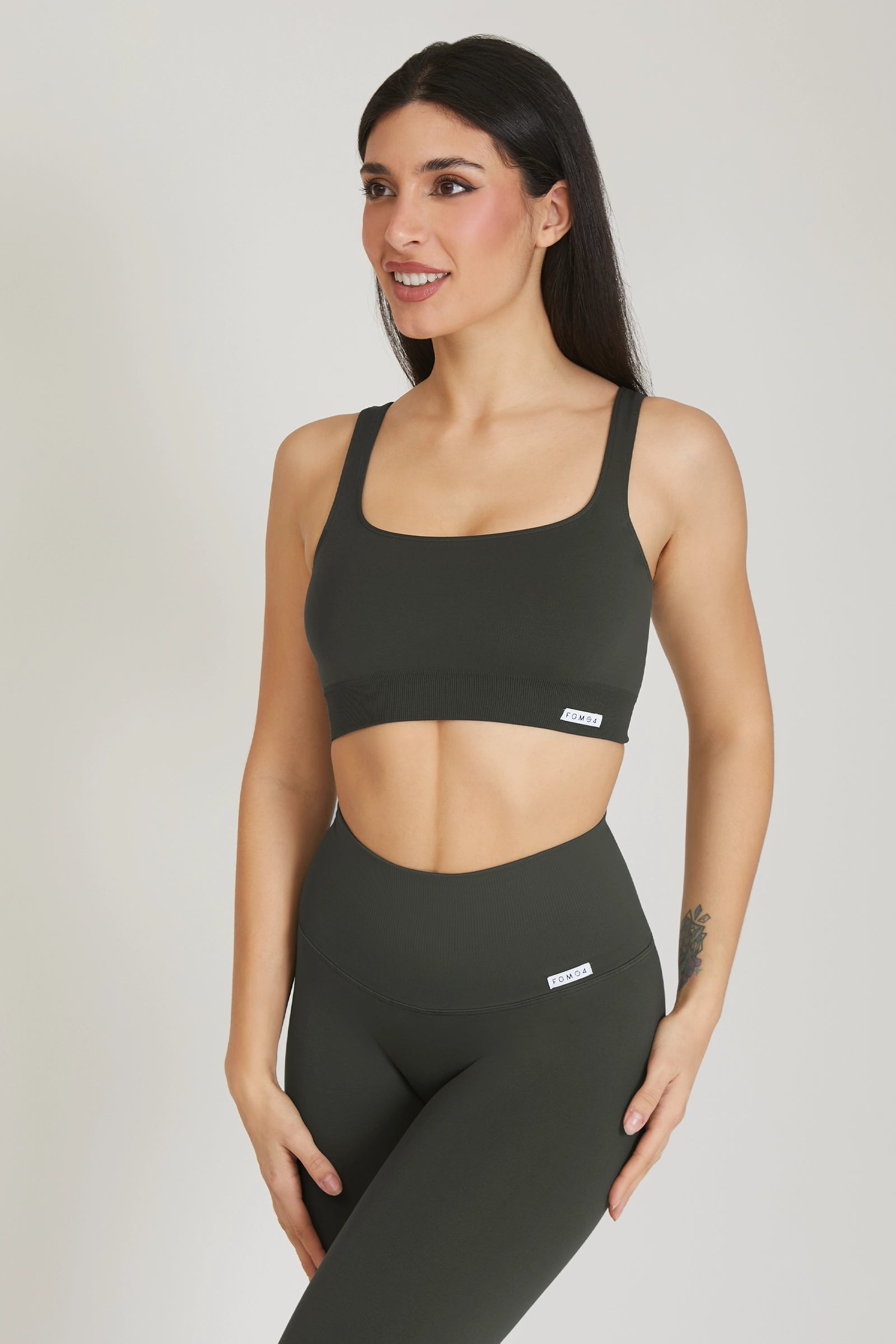 Top sportivo con spalline larghe Gym Fashion Coal Green - FGM04 - Maglie e Top - fgm04