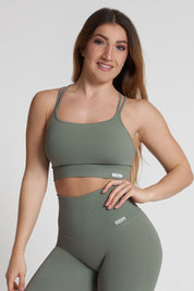 Top sportivo schiena scoperta incrociato Monogram Verde Salvia - FGM04 - Maglie e Top - fgm04