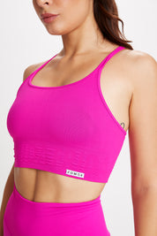 Top sportivo con spalline sottili incrociato a schiena scoperta Monogram Fuxia Fluo - FGM04 - Maglie e Top - fgm04