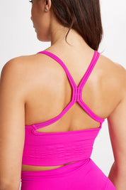 Top sportivo con spalline sottili incrociato a schiena scoperta Monogram Fuxia Fluo - FGM04 - Maglie e Top - fgm04