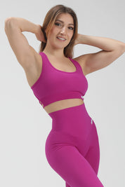 Top sportivo con spalline larghe incrociato schiena scoperta Neith Pink Power - FGM04 - Maglie e Top - fgm04