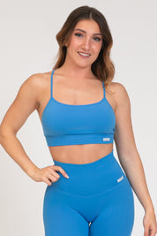 Top sportivo con spalline sottili incrociato a schiena scoperta Angel Blu Supersonic - FGM04 - Maglie e Top - fgm04