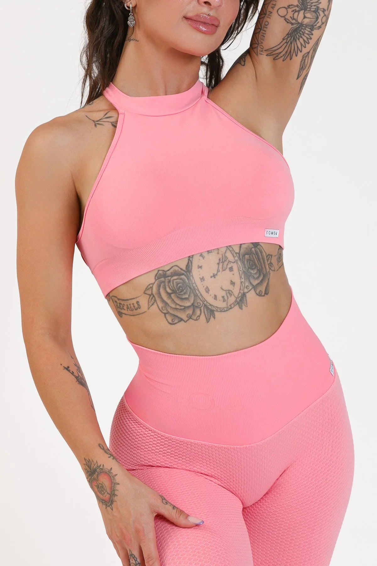 Top sportivo con schiena scoperta scollo all’americana Olimpia Rosa Plumeria - FGM04 - Maglie e Top - fgm04