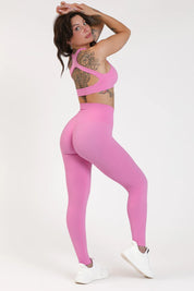 Top sportivo con schiena scoperta scollo all’americana Olimpia Rosa Fiji Flower - FGM04 - Maglie e Top - fgm04
