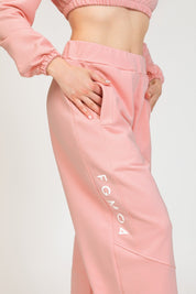 Pantaloni della tuta sportivi donna in cotone baggy Pantalone Jogger Oversize Jasmine Donna Rosa Chiaro - FGM04 - Linea Ikonic - fgm04