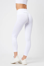 Leggings sportivi con tecnologia FIR push up con arricciatura CALIPSO Bianco Costine - FGM04 - LEGGINGS ANTICELLULITE - fgm04