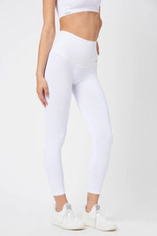 Leggings sportivi con tecnologia FIR push up con arricciatura CALIPSO Bianco Costine - FGM04 - LEGGINGS ANTICELLULITE - fgm04