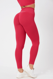 Leggings sportivi con tecnologia FIR push up con arricciatura a costine CALIPSO Magenta Costine - FGM04 - LEGGINGS ANTICELLULITE - fgm04