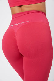 Leggings sportivi con tecnologia FIR push up con arricciatura a costine CALIPSO Magenta Costine - FGM04 - LEGGINGS ANTICELLULITE - fgm04