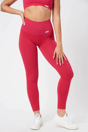 Leggings sportivi con tecnologia FIR push up con arricciatura a costine CALIPSO Magenta Costine - FGM04 - LEGGINGS ANTICELLULITE - fgm04