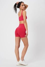 Shorts sportivi con tecnologia FIR push up con arricciatura a costine CALIPSO Magenta Costine - FGM04 - LEGGINGS ANTICELLULITE - fgm04