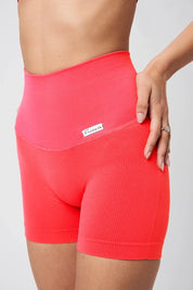 Shorts sportivi con tecnologia FIR push up con arricciatura a costine CALIPSO Orange Fluo Costine - FGM04 - LEGGINGS ANTICELLULITE - fgm04