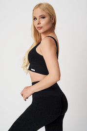 Top sportivo con spalline larghe Jungle Leopardo Nero Taglia Unica - FGM04 - Maglie e Top - fgm04