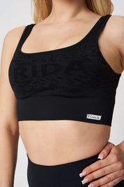 Top sportivo con spalline larghe Jungle Leopardo Nero Taglia Unica - FGM04 - Maglie e Top - fgm04