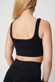 Top sportivo con spalline larghe Jungle Leopardo Nero Taglia Unica - FGM04 - Maglie e Top - fgm04