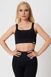 Top sportivo con spalline larghe Jungle Leopardo Nero Taglia Unica - FGM04 - Maglie e Top - fgm04