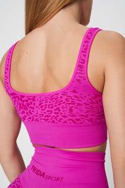 Top sportivo con spalline larghe Jungle Leopardo Fuxia Taglia Unica - FGM04 - Maglie e Top - fgm04