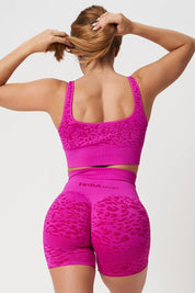 Top sportivo con spalline larghe Jungle Leopardo Fuxia Taglia Unica - FGM04 - Maglie e Top - fgm04
