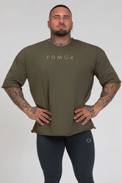 Maglia sportiva t-shirt in cotone oversize unisex WorkOut Extra Large Uomo Verde Militare - FGM04 - Linea Ikonic Uomo - fgm04