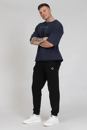 Maglia sportiva t-shirt in cotone oversize unisex WorkOut Extra Large Uomo Blu Notte - FGM04 - Linea Ikonic Uomo - fgm04