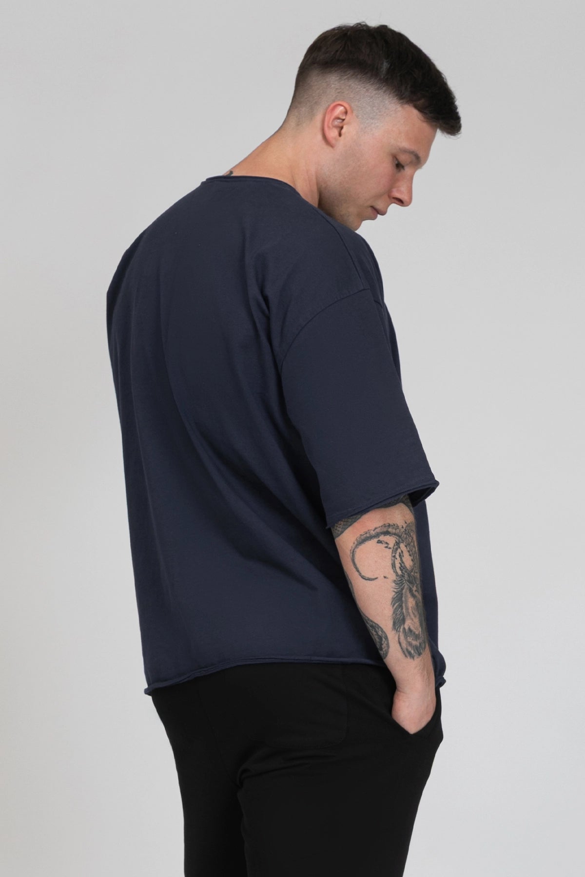 Maglia sportiva t-shirt in cotone oversize unisex WorkOut Extra Large Uomo Blu Notte - FGM04 - Linea Ikonic Uomo - fgm04