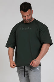 Maglia sportiva t-shirt in cotone oversize unisex WorkOut Extra Large Uomo Verde Pino - FGM04 - Linea Ikonic Uomo - fgm04