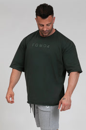 Maglia sportiva t-shirt in cotone oversize unisex WorkOut Extra Large Uomo Verde Pino - FGM04 - Linea Ikonic Uomo - fgm04
