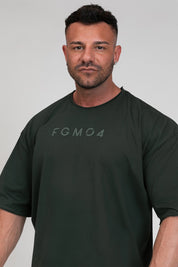Maglia sportiva t-shirt in cotone oversize unisex WorkOut Extra Large Uomo Verde Pino - FGM04 - Linea Ikonic Uomo - fgm04