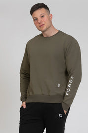 tuta sportiva in cotone oversize Felpa Ikonic FW 24/25 Verde Militare Uomo - FGM04 - Linea Ikonic Uomo - fgm04