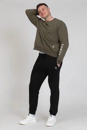 tuta sportiva in cotone oversize Felpa Ikonic FW 24/25 Verde Militare Uomo - FGM04 - Linea Ikonic Uomo - fgm04