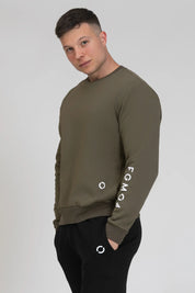 tuta sportiva in cotone oversize Felpa Ikonic FW 24/25 Verde Militare Uomo - FGM04 - Linea Ikonic Uomo - fgm04