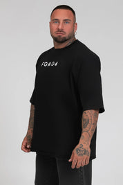 Maglia sportiva t-shirt in cotone oversize unisex WorkOut Extra Large Uomo Nero - FGM04 - Linea Ikonic Uomo - fgm04