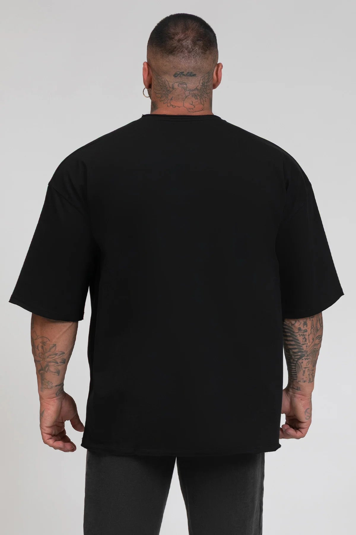 Maglia sportiva t-shirt in cotone oversize unisex WorkOut Extra Large Uomo Nero - FGM04 - Linea Ikonic Uomo - fgm04