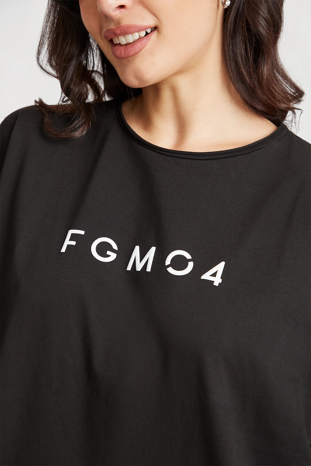 Maglia sportiva t-shirt in cotone oversize unisex WorkOut Extra Large Nero - FGM04 - Linea Ikonic - fgm04