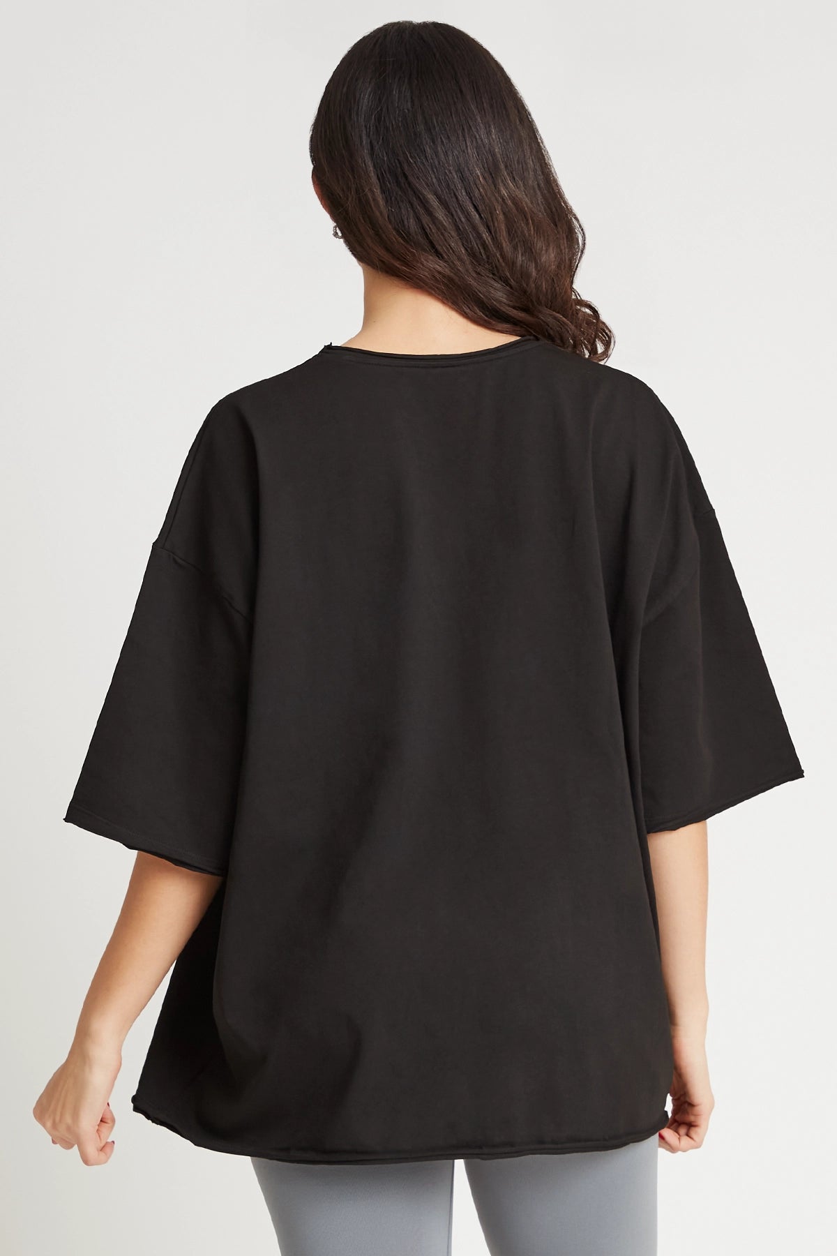 Maglia sportiva t-shirt in cotone oversize unisex WorkOut Extra Large Nero - FGM04 - Linea Ikonic - fgm04