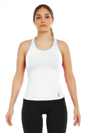 Canotta sportiva donna con tecnologia FIR Top Lungo Gym Fashion Bianco - FGM04 - Maglie e Top - fgm04