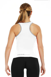 Canotta sportiva donna con tecnologia FIR Top Lungo Gym Fashion Bianco - FGM04 - Maglie e Top - fgm04