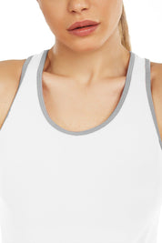 Canotta sportiva donna con tecnologia FIR Top Lungo Gym Fashion Bianco - FGM04 - Maglie e Top - fgm04