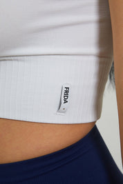 Maglia sportiva cropped seamless con maniche corte T-Shirt Crop Top Bianco - FGM04 - Maglie e Top - fgm04