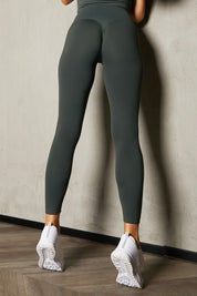 Leggings sportivi con tecnologia FIR push up con arricciatura All - Up Coal Green - FGM04 - LEGGINGS ANTICELLULITE - fgm04