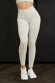 Leggings sportivi con tecnologia FIR push up con arricciatura CALIPSO Latte Costine - FGM04 - LEGGINGS ANTICELLULITE - fgm04