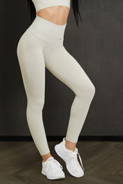 Leggings sportivi con tecnologia FIR push up con arricciatura CALIPSO Latte Costine - FGM04 - LEGGINGS ANTICELLULITE - fgm04