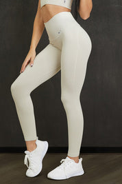 Leggings sportivi con tecnologia FIR push up con arricciatura CALIPSO Latte Costine - FGM04 - LEGGINGS ANTICELLULITE - fgm04